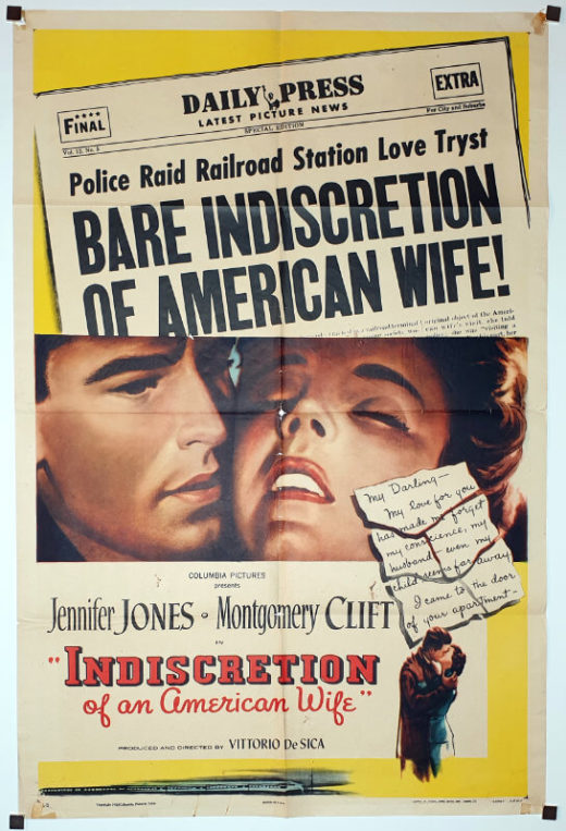 Indiscretion of an American Wife / One Sheet B / USA