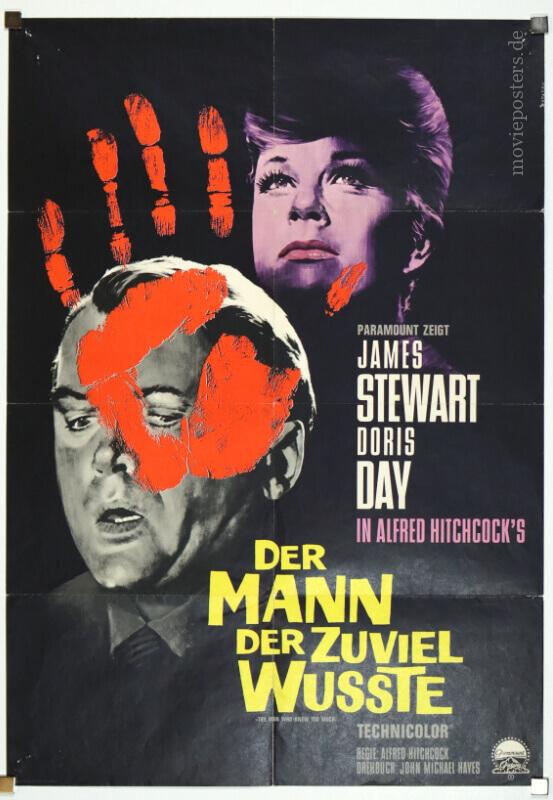 The Man Who Knew Too Much (German DIN A1 WA 1964 poster - Peltzer artwork)